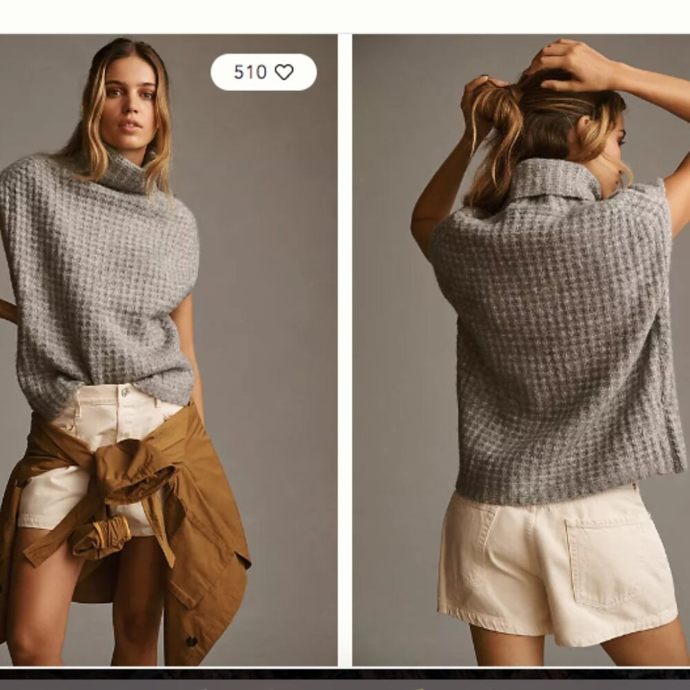 John + Jenn Oversized High-Neck Sweater Vest